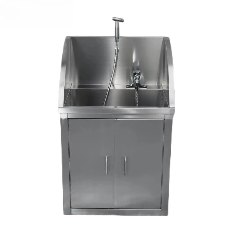 Lavello per Attrezzature in Acciaio Inox 304 con Rubinetto e Paraspruzzi Laterale