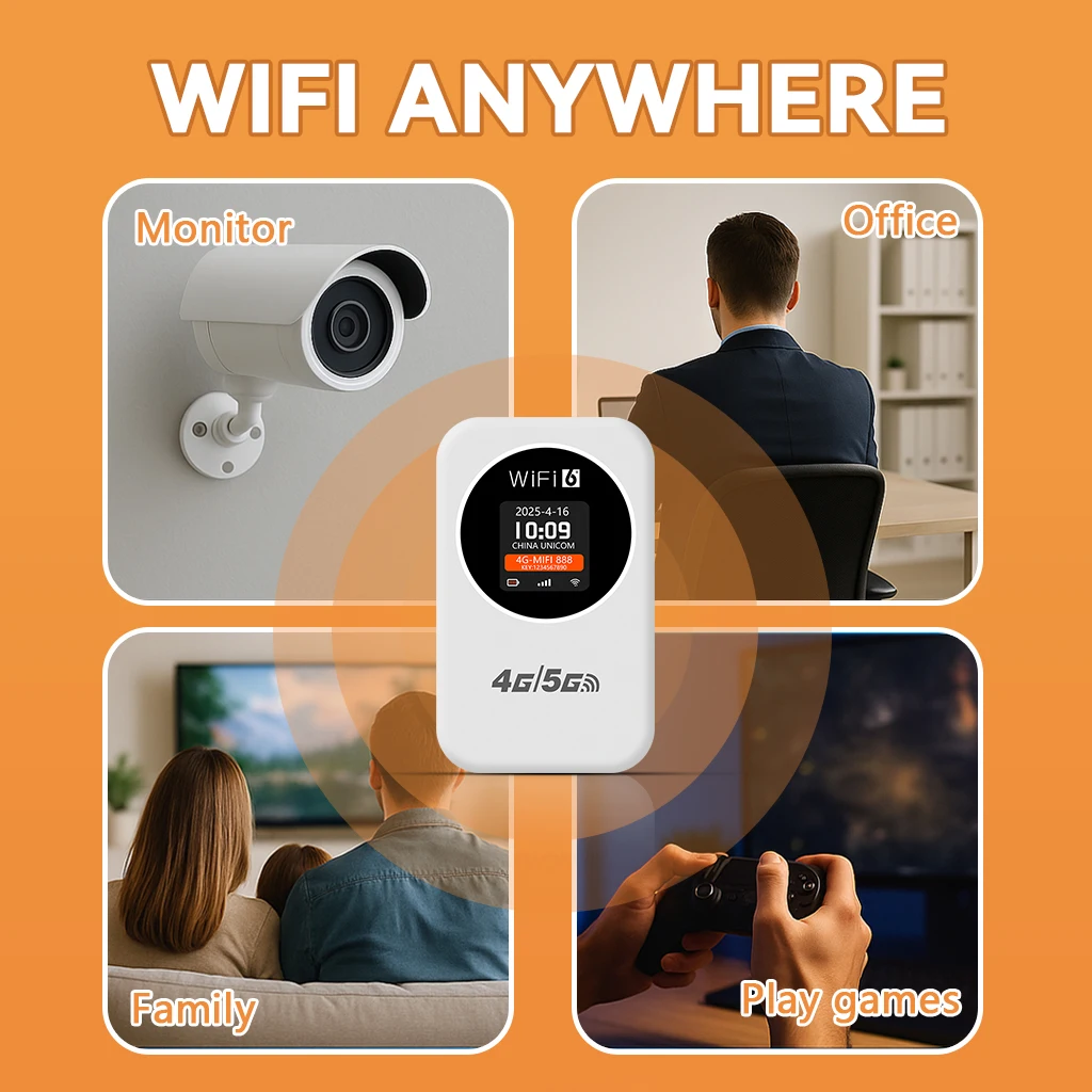 DNXT M32 4G Portable MiFi Wireless Mobile Router with  SIM Card Compatible Universal Network Support Works with EU/AS/AF Regions