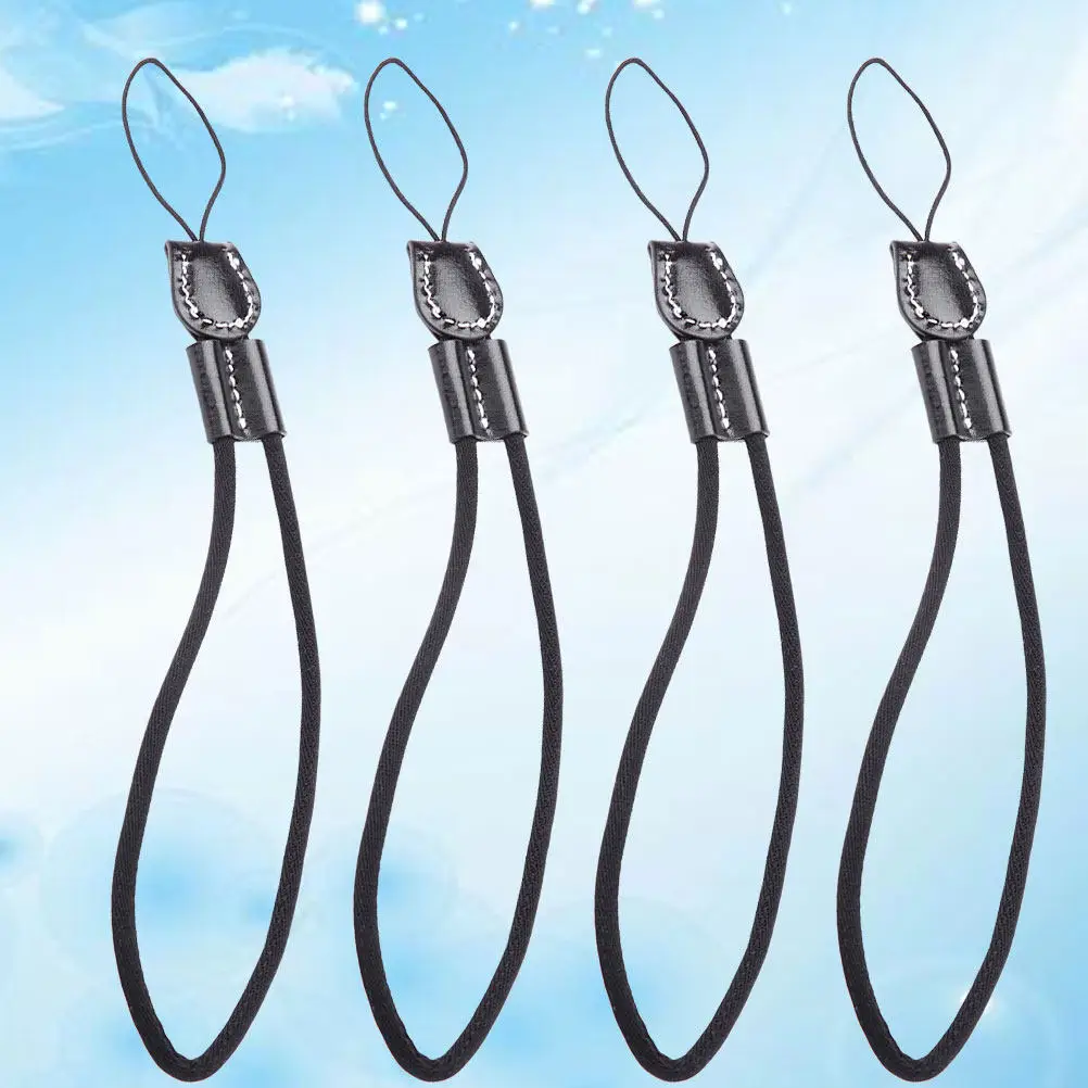 Cotton Wrist Lanyard 4 Pack Thick Soft Straps for Camera Phone ID Badge Lightweight Secure Black