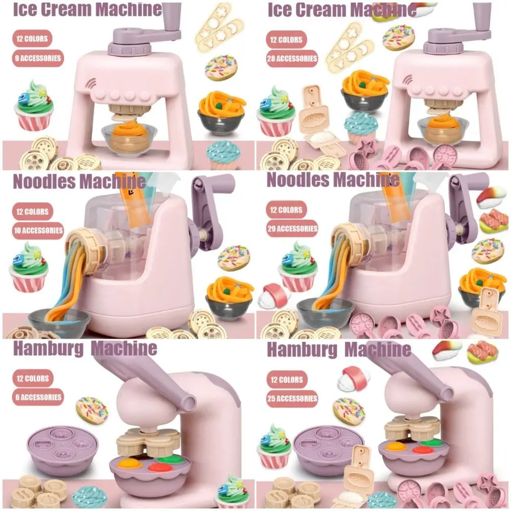 Play House Cooking Toys Simulation Kitchen Ice Cream Machine Mini Noodles Colourful Clay Pasta Machine Safe DIY Children