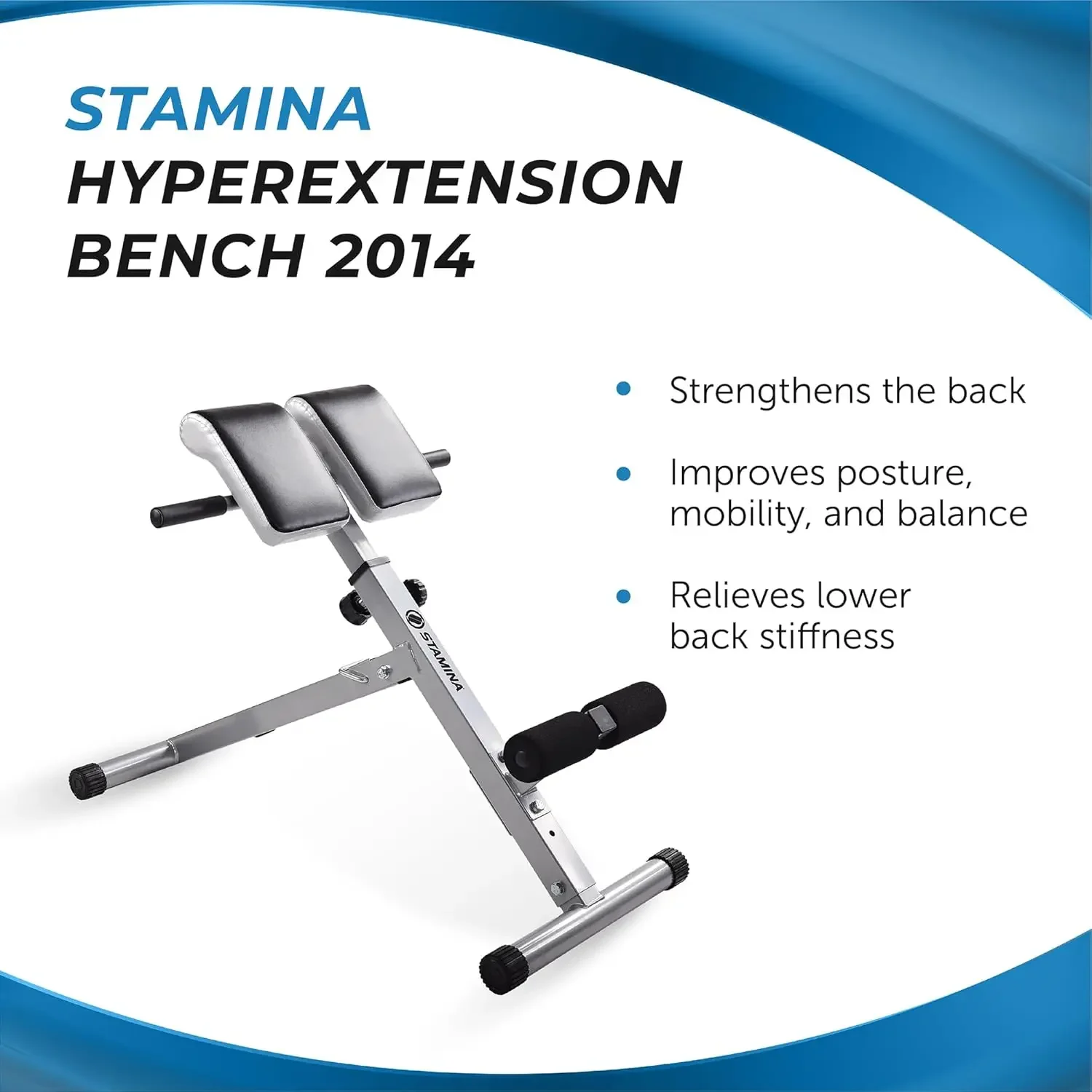 Hyperextension Bench 2014 - Adjustable and Foldable Exercise Bench Roman Chair with Smart Workout App - Up to 250 lbs We