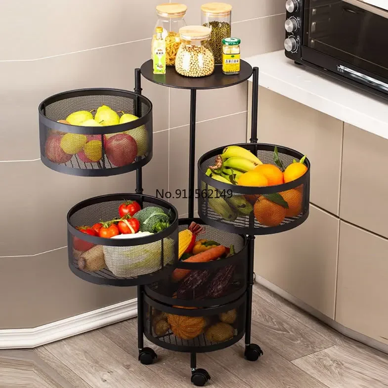 Iron art 360 degree rotating rack kitchen supplies floor multi-layer  storage rack  선반 для кухни bathroom organizer estantes