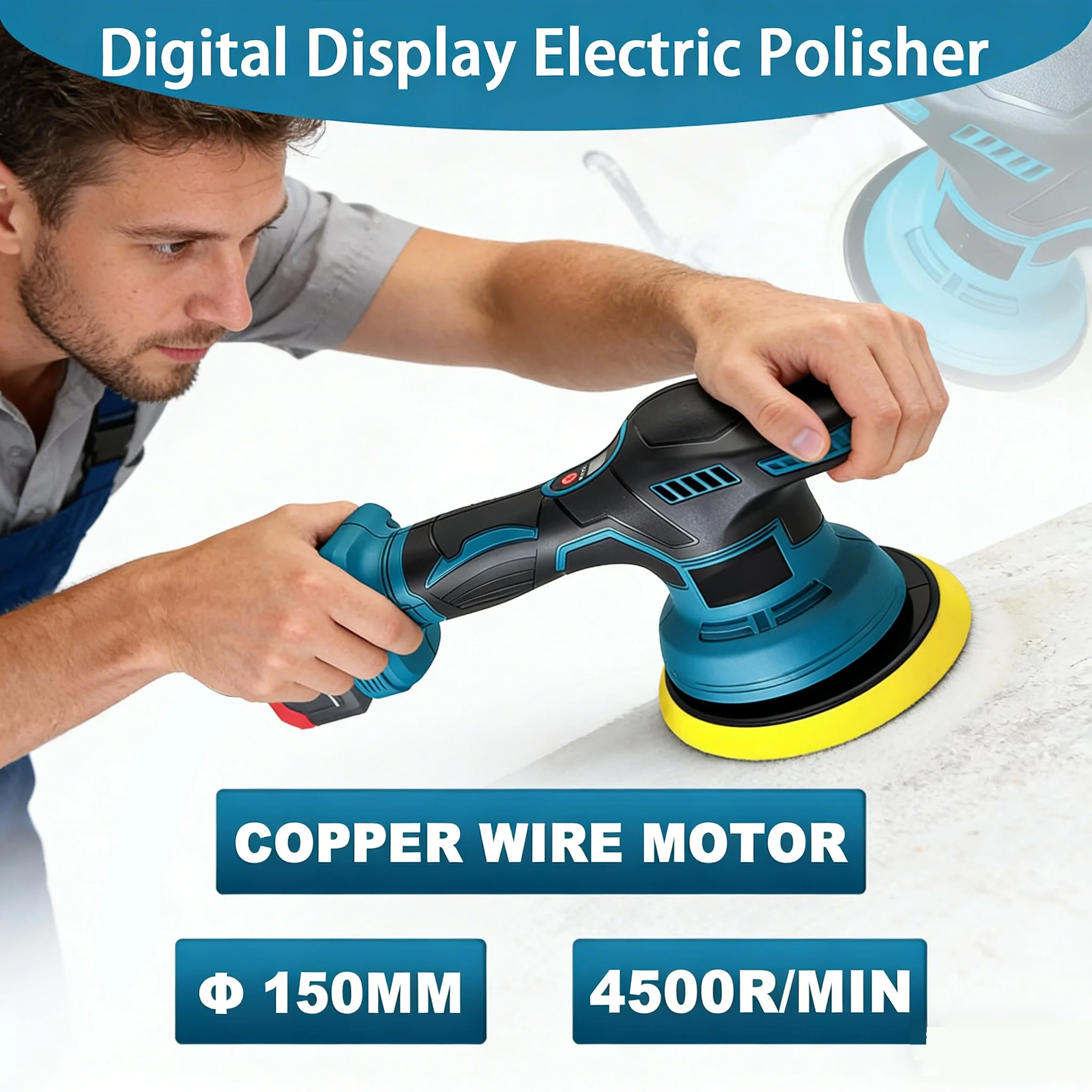 

Беспроводная 8-ступенчатая полировальная машина для автомобиля, электрическая полировальная машина для автодетализации, инструменты для запечатывания глазури для аккумуляторного штифта Makita 18 В