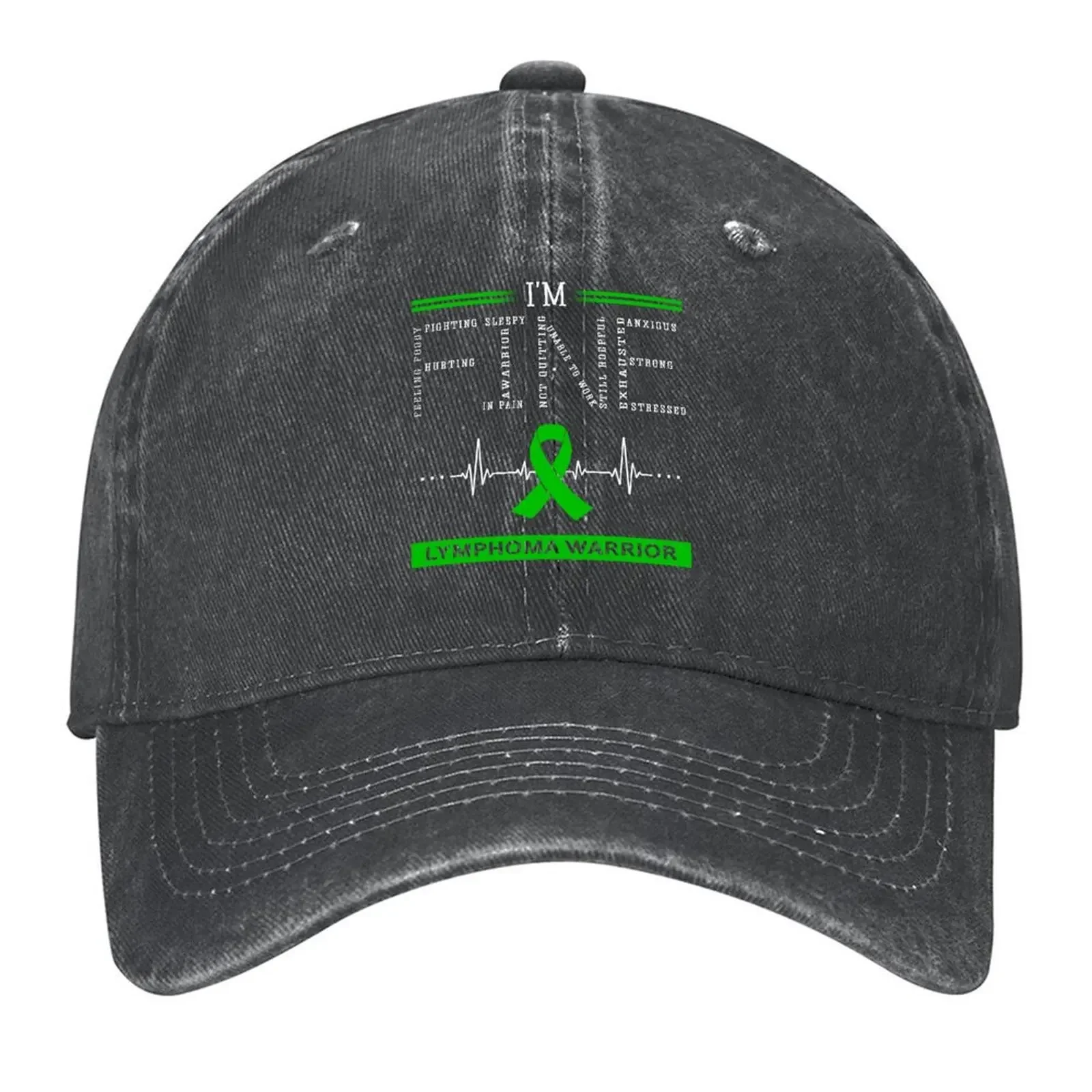 New I'm Fine Lymphoma Warrior Support Lymphoma Awareness Gifts Baseball Cap Beach sun caps Winter hat Caps For Women Men's