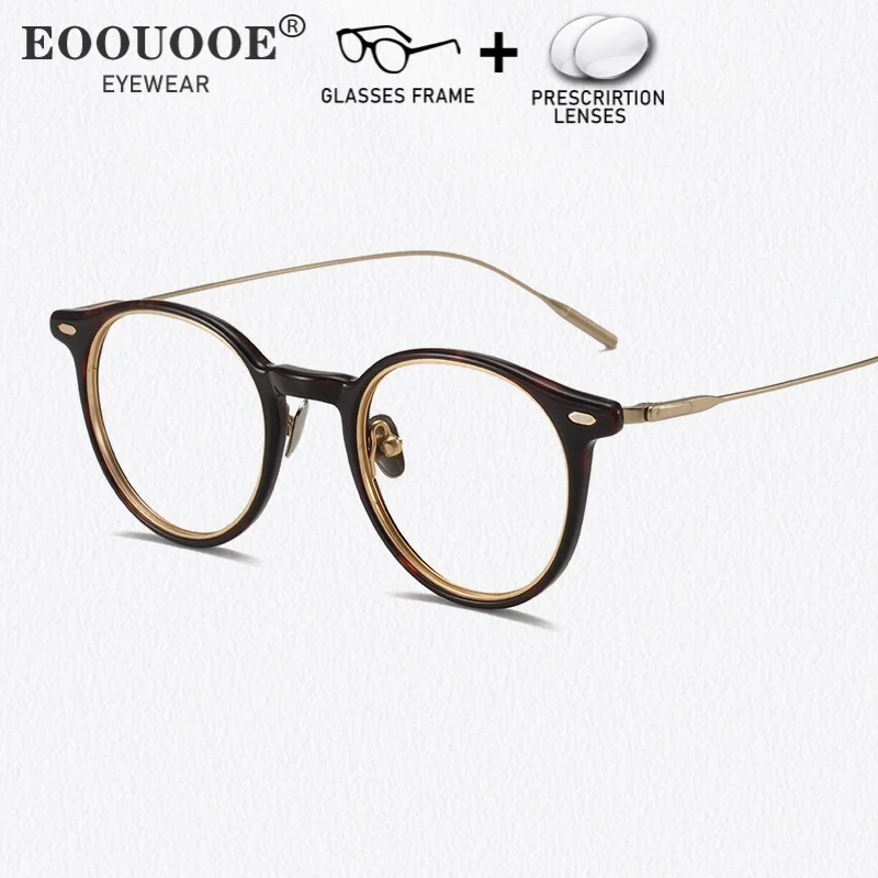 

Fashion Women Round Glasses TR90 Titanium Optical Eyewear Prescription Lenses Myopia Hyperopia Progressive Anti Blue Light