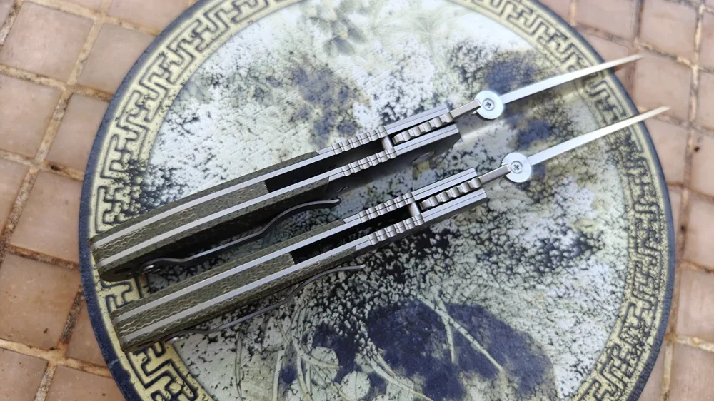 JUFULE البني/الجيش الأخضر Micarta إيمرسون CQC7 التيتانيوم مقبض 154 سنتيمتر شفرة السيراميك تحمل التخييم الصيد EDC أداة سكين للفرد #5