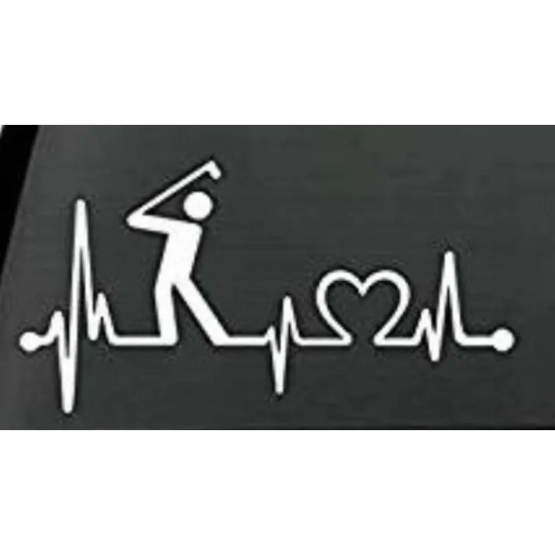 Car decoration stickers Golf Guy Heartbeat Lifeline Monitor vinyl Decal Sticker car truck  20CM PVCKK