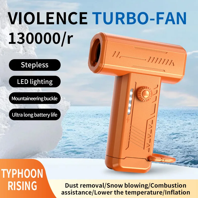 New Portable Turbo Fan, Handheld Powerful Turbo Fan, High-Speed Mini Turbochargers, Versatile Nozzles Design, for Travel