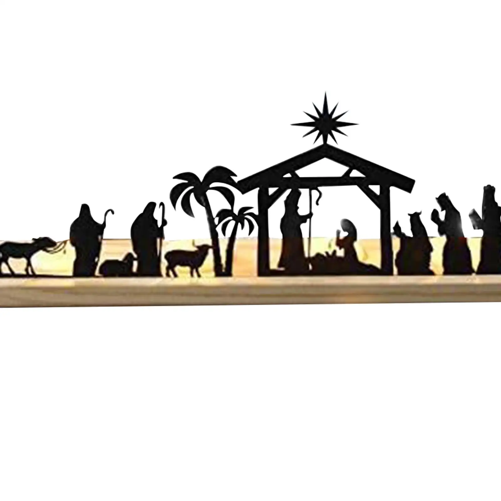 Christmas Nativity Metal Set Religious Figure for Table Holidays Decor