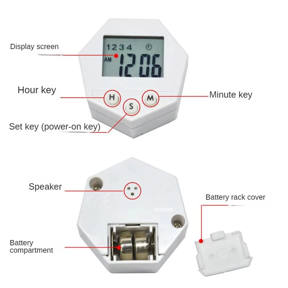 7-Segment Smart Electronic Pill Box Portable Timed Reminder Abs+Pp Covered And Compartmented Sealed Night Lighting Pill Box