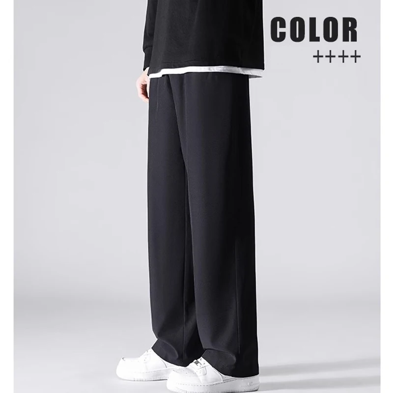 2024 Spring and autumn thin fashion brand all-in-one casual pants trend straight drop feeling loose sports nine-point pants