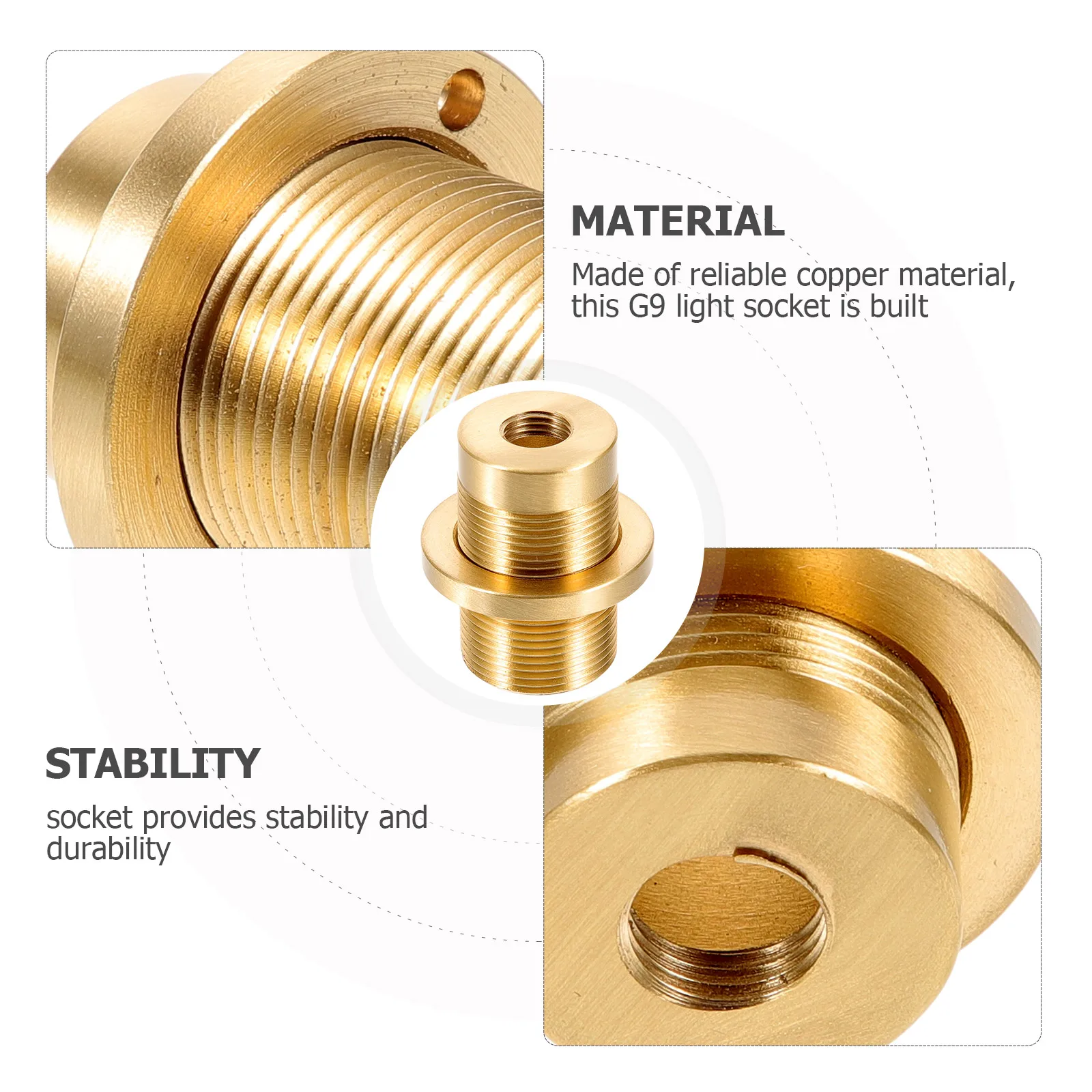 

Pure Copper G9 Lamp Socket Replacement Durable Light Holder Bulb Socket Fixtures Parts DIY Kit Repair Outlet Holder
