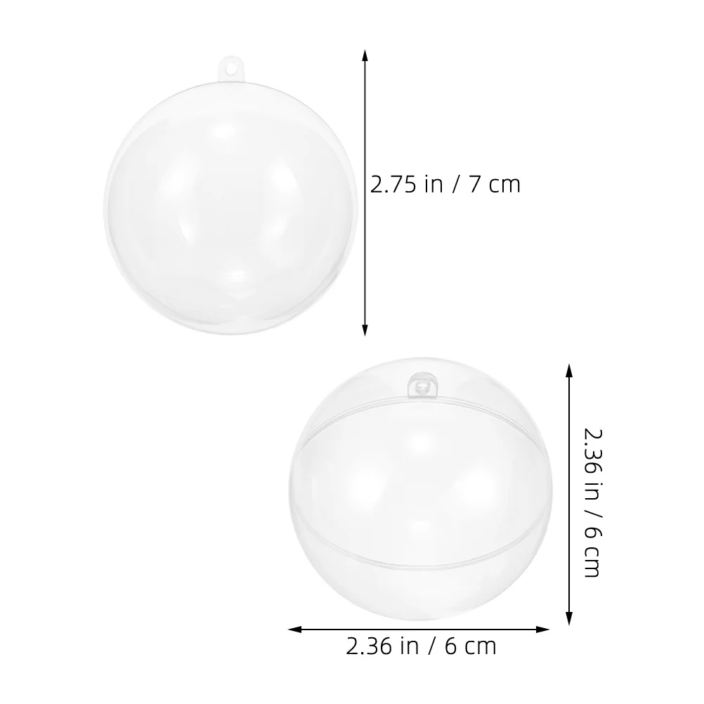 

12Pcs Decorative Sphere Christmas Balls 6Cm Transparent Fillable Hanging Ornament for Indoor Outdoor Holiday Party Xmas Decor