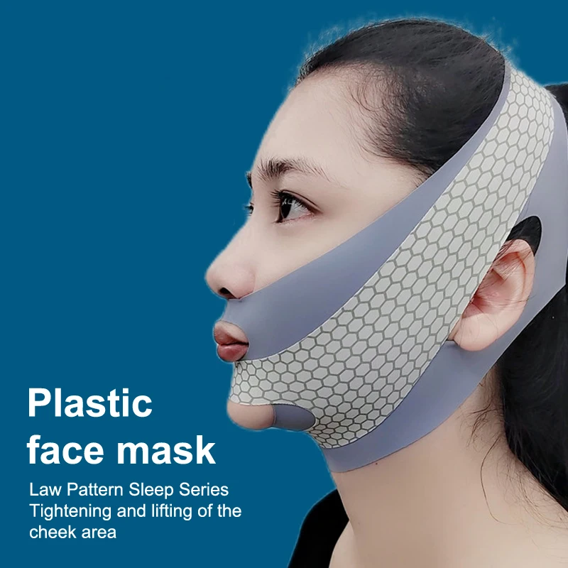 Banda Adelgazante Facial para Papada, Masaje Facial Reafirmante con Soporte para Dormir, Vendaje Facial en Forma de V, Relajación, Moldeador Facial, Reduce la Papada