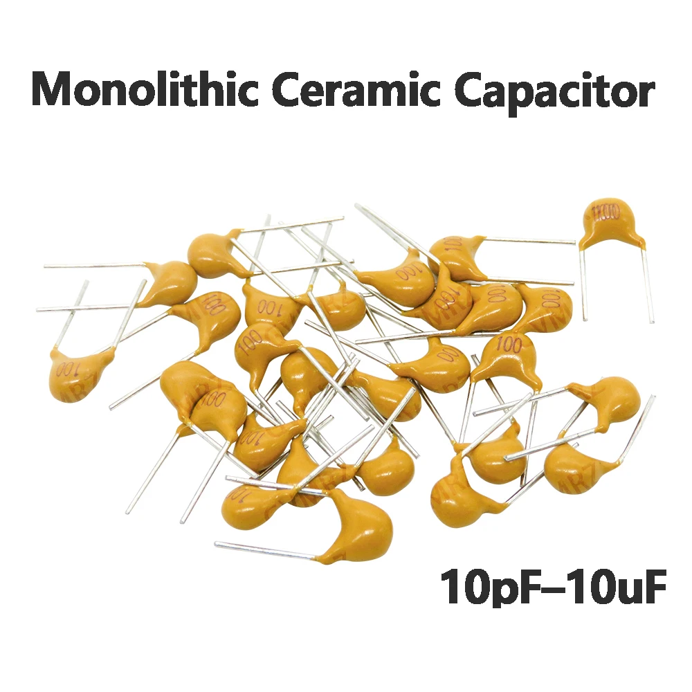 50V 820PF 10PF 15PF Monolithic Ceramic Capacitor DIP Type Assorted Values 10pF–10uF Through Hole Electronic Component 150PF