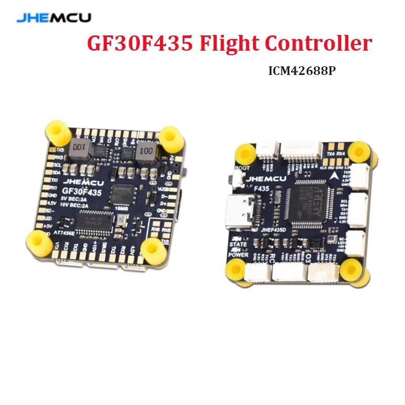 JHEMCU GF30F435 Flight Controller ICM42688P Support OSD GPS Black Box 16M Barometer SPL06 3-6S LIPO 30.5Mx4M for RC FPV Drone