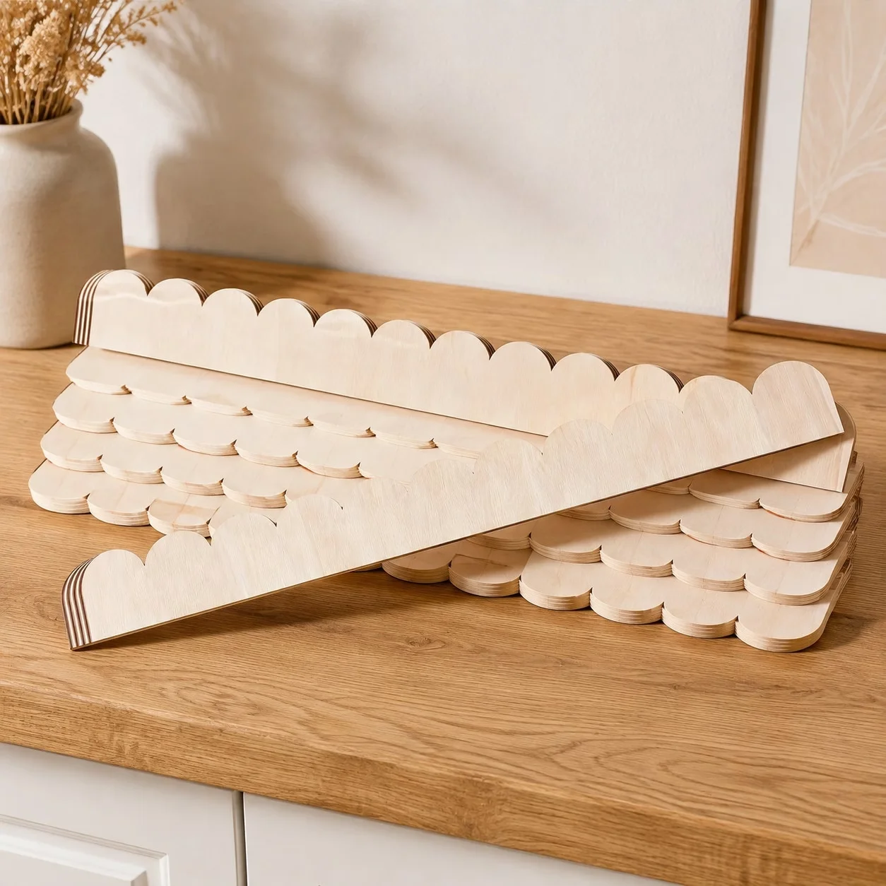 6/12/15pcs Unpainted Natural Wood Blank Slices with Wavy Edges for Crafts Painting Home Party Decor Gift Making And Shop Display