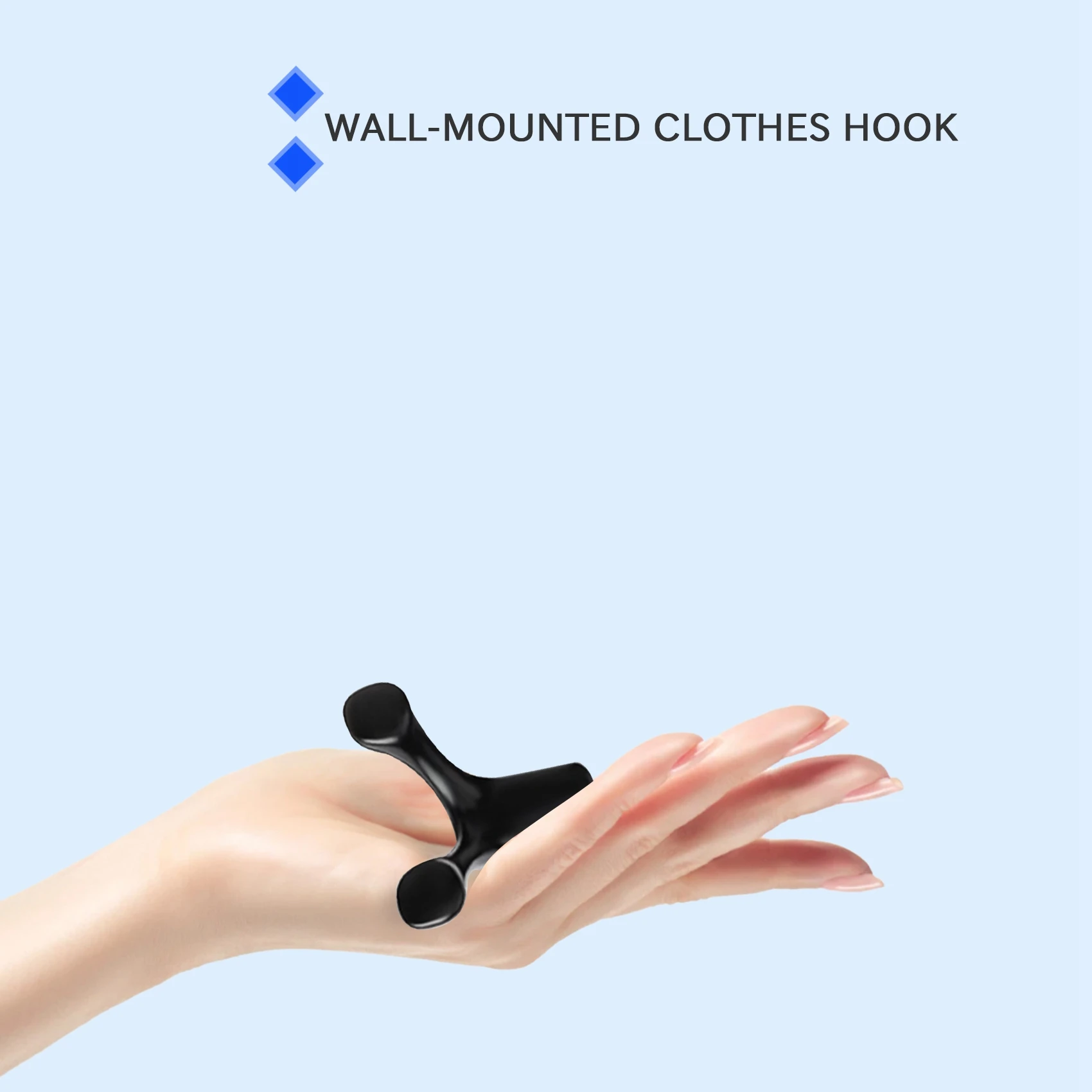 4Pcs Wall-Mounted Clothes Hook Cow Horn Hook Bathroom Coat Hook Bedroom Robe Hook Living Room Home Accessories Black