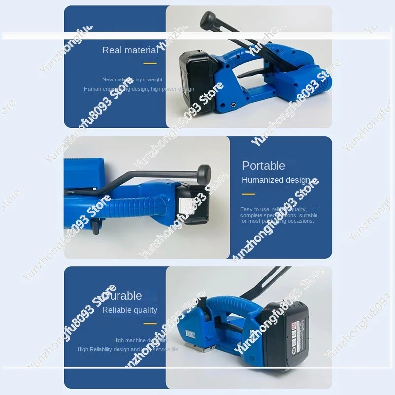 Semi-Automatic Portable Baling Machine Electric Strapping Rechargeable Packing Machine Banding Tools for 13-16Mm PP PET Belts