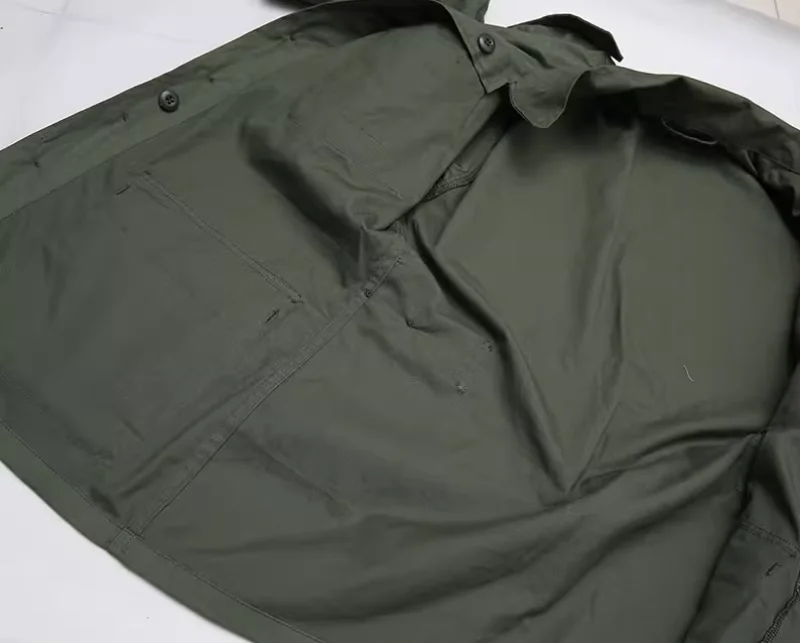 Chaqueta de combate de primera generación TCU verde militar de la guerra de Vietnam, camisa para hombre, abrigo de campo OG107