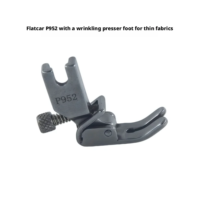 P952 All Metal Adjustable Pleating Shirring Presser Foot, Knurled Screw Control Ruffle Density for Industrial Computer Flat Sewi