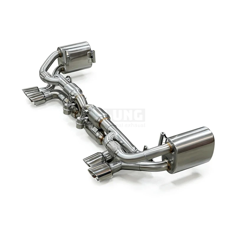 Suitable C8 6.2 Stingray 2019-2026 Stainless Steel Electronic with Rear Exhaust Four-way Grilled Bl