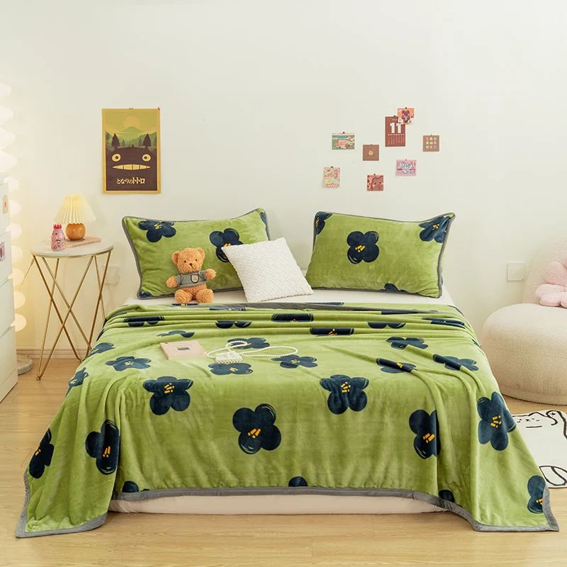 VIKAMA الضوء الأخضر موري أفخم غطاء بطانية الاسكندنافية Ins نمط غرفة نوم النوم بطانية الجلد ودية تنفس بطانية