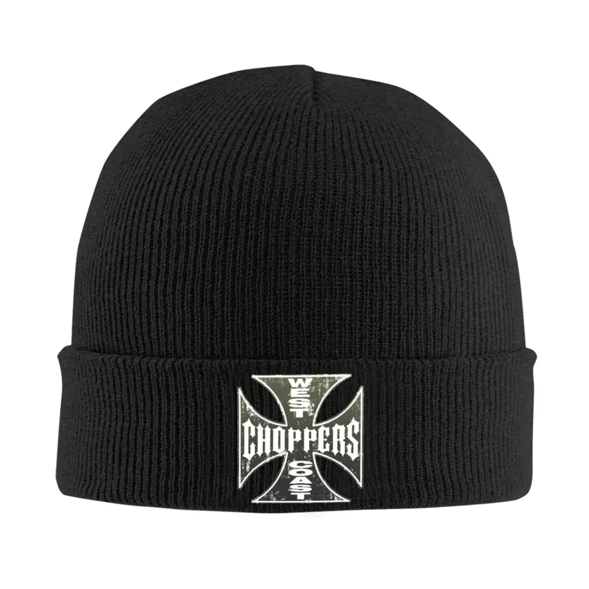 West Coast Iron Cross -Choppers Beanie Hats Knitted Hat Kpop Warm Unisex Adult Caps Winter Printed Street Y2K Bonnet Hats Gift