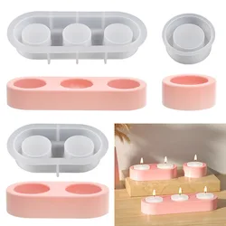 DIY Crystal Drop Gel Cylindrical Candle Holder Cement Gypsum Aromatherapy Candle Silicone Mold