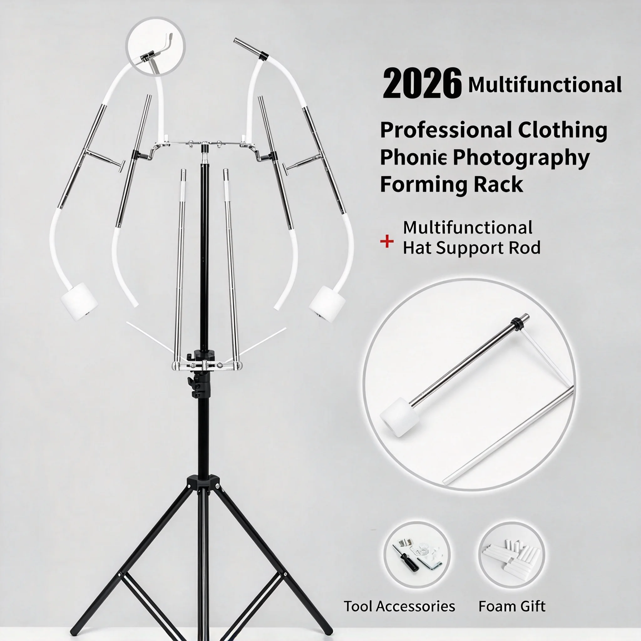 2026 Multifunctional Garment Shooting Styling Frame Professional Clothing Photography Mannequin Hanger for E-commerce Apparel Sh