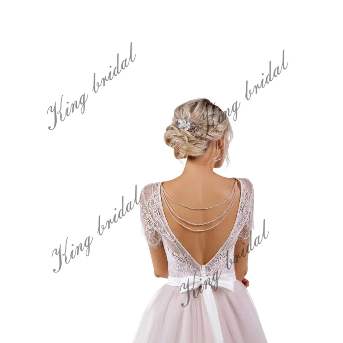 Lace Tulle Wedding Dress Beaded Sweetheart Bridal Gown Custom Backless Bridal Dress Custom A Line Bridesmaid Boho Bridal Dress