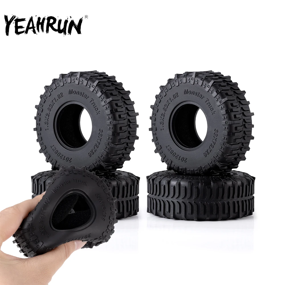 YEAHRUN 4Pcs 1.3" Rubber Tyres Rubber Tires for 1/24  Traxxas TRX4-M RC Car Upgrade Parts