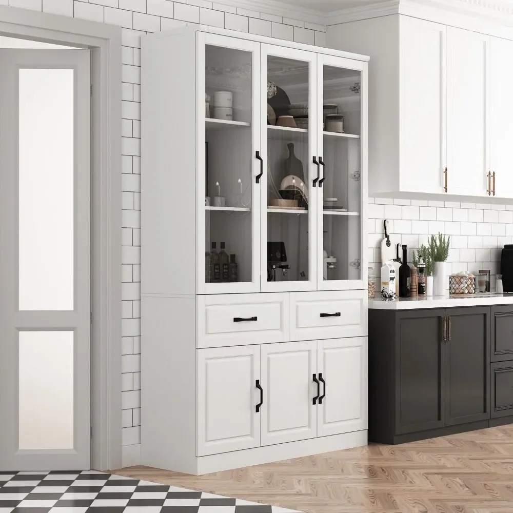 رف كتب طويل مع أبواب وأدراج زجاجية، خزانة تخزين كبيرة للمكتب المنزلي مع أبواب ورفوف، خزانة عرض زجاجية #3