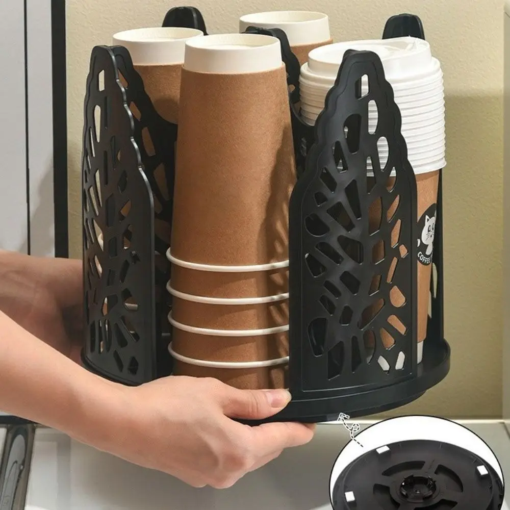 

Вращающаяся на 360 градусов подставка для хранения стаканов, съемный держатель для бумажных стаканов, большой емкости, диспенсер для кофейных стаканов 4-в-1, для кухни