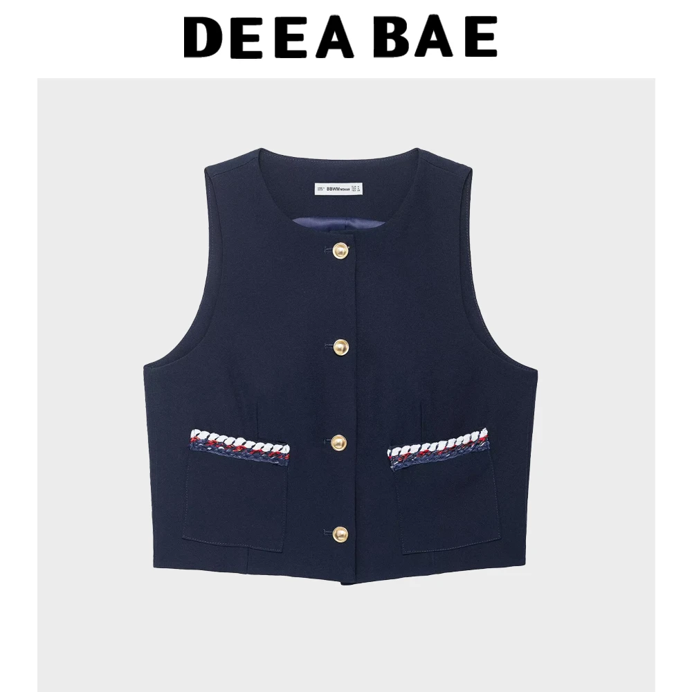 DEEABAE 2025 여름 새로운 여성 의류 유럽과 미국 스타일의 멋진 장식 탱크 탑과 반바지 세트