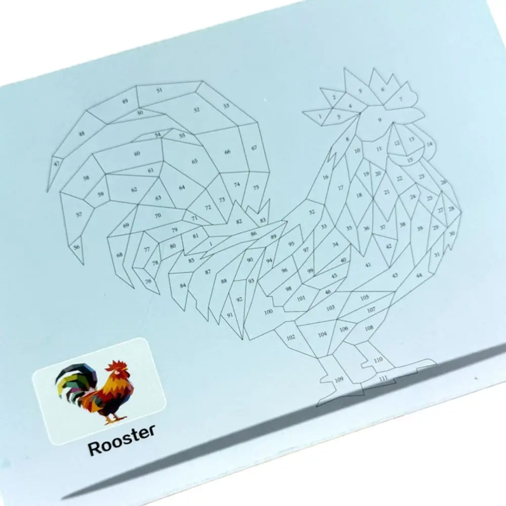 6 Patterns Handmade Stickers Animal Theme Focus Enhancement Geometric Collages Enlightenment Toy Puzzle Stickers Learning Play