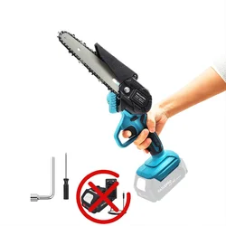 Mini motosierra eléctrica inalámbrica de 6 pulgadas, cortador de madera, sierra de registro de árboles de jardín apta para herramienta eléctrica con batería Makita de 18V (sin batería)