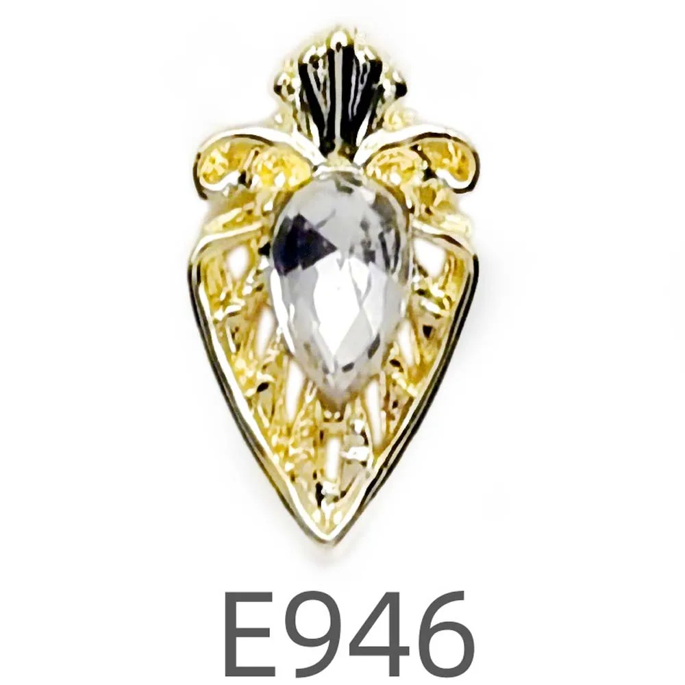 10Pcs 3D Skull/Cross/Flower Alloy Nail Charms Gold Silver Decoration Nail Art Jewelry Rhinestone Accessories Luxury Metal Parts