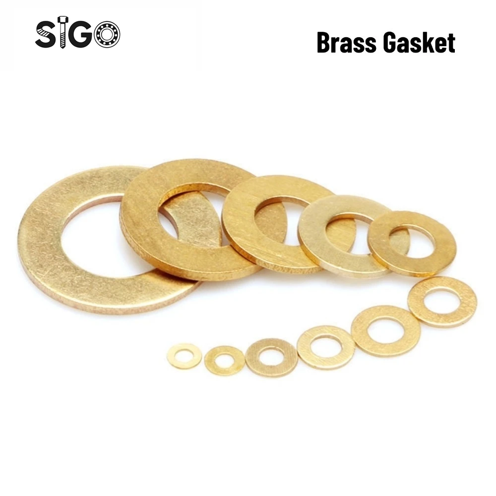 100PCS M2 M2.5M3 M4 H59 Brass GB97 Standard Miniature Solid Brass Copper Flat Washer Round Metal Meson