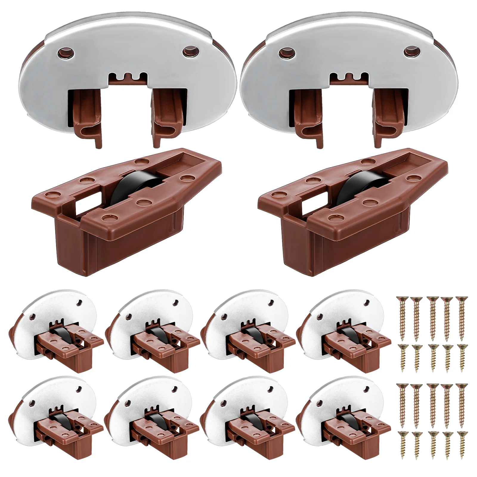 

10 Sets Roller Guide Rail Kits Furniture Hardware Replacement Parts Slides Center Mount Cabinet Drawer Repair Kit Durable