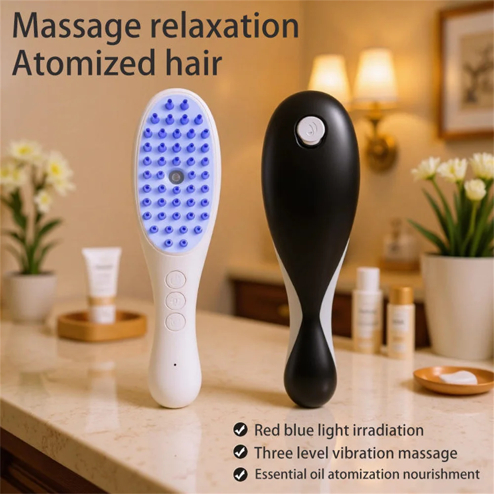10000RPM Red Light Scalp Massager Comb Ionic Hair Liquid Guide Brush 180mAh 98g Portable Head Meridian Massage Care Tool