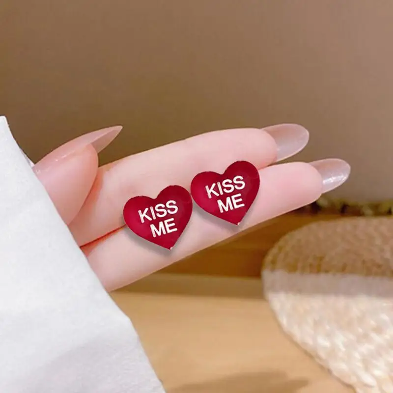 Cetakan anting-anting hati Resin cetakan Casting Resin epoksi hati silikon cetakan anting Hari Valentine cetakan Casting Resin epoksi