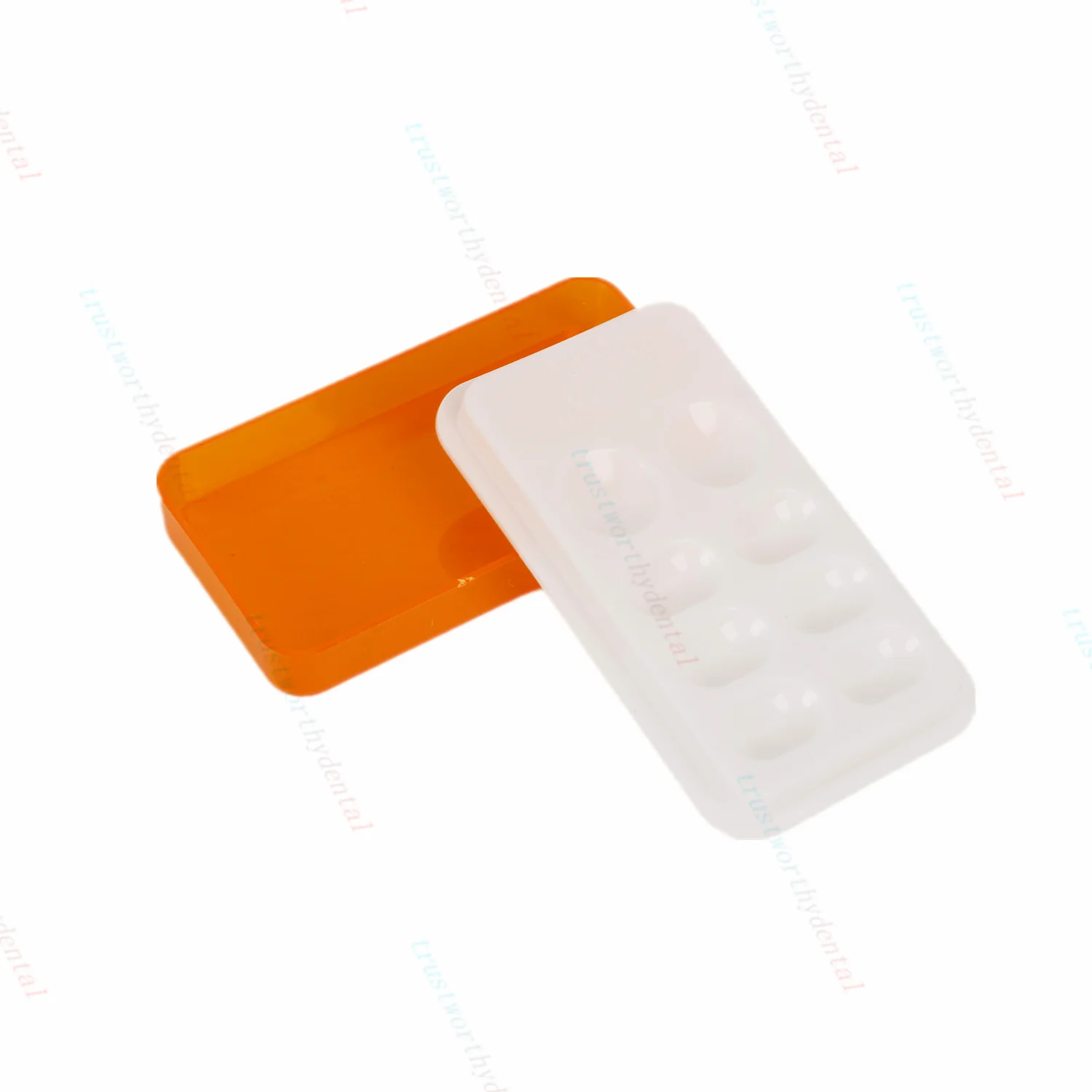 3-100pcs Dental 8 cells Mixing Well Composite Resin Light-proof Shading Protector Orange High Quality Shade Protection