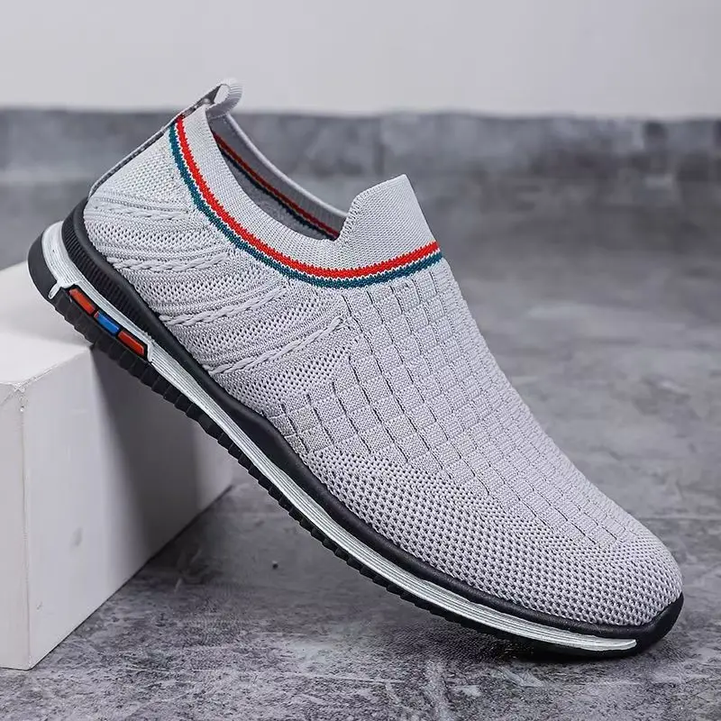 

Мужская новая летняя повседневная обувь на плоской подошве с сеткой, мягкая подошва, нескользящая дышащая легкая обувь без запаха, обувь для ленивых, обувь для пожилых людей