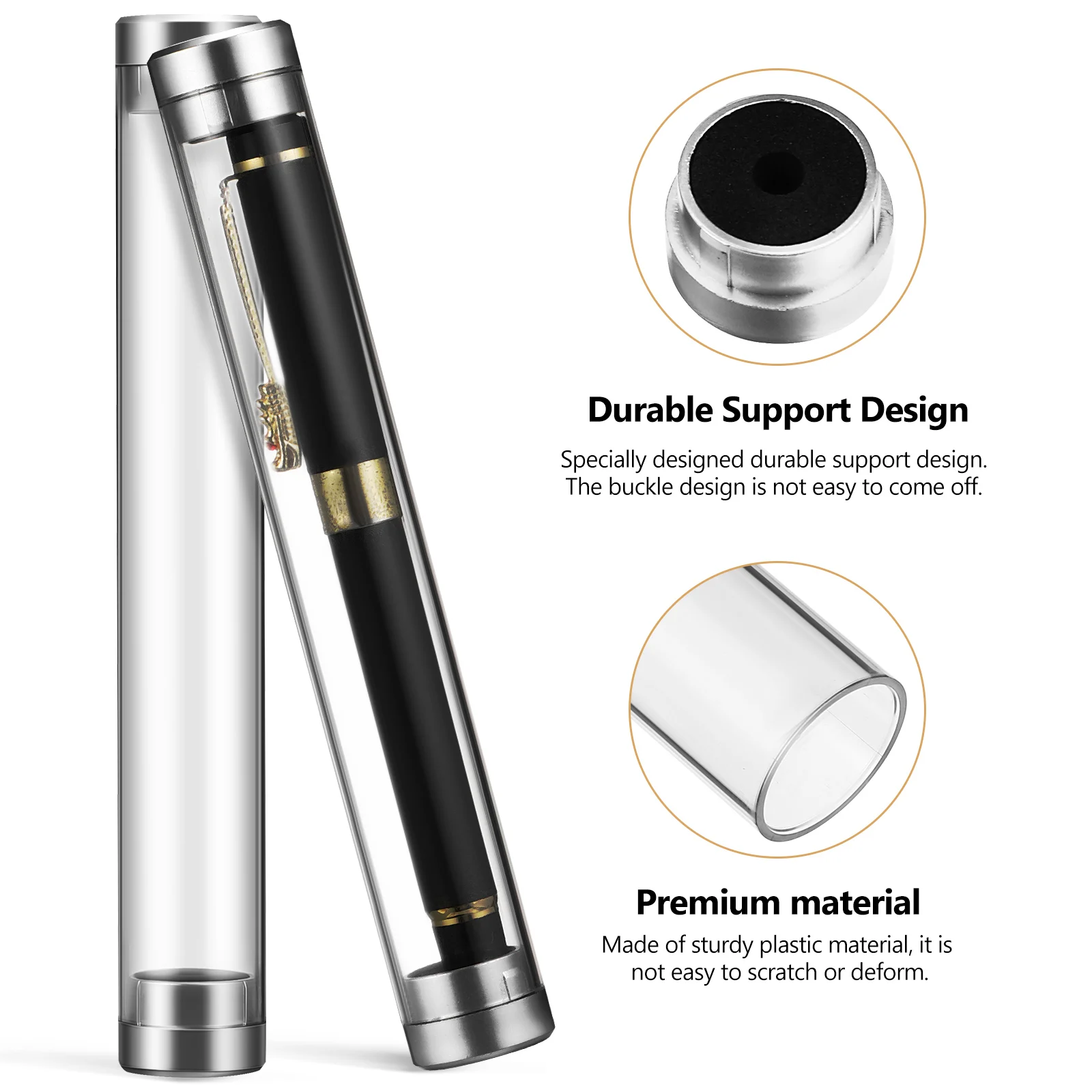 

10 Pcs Cylindrical Box Tube Case Single Pen Holder Storage Display Suitable for Pens Compact Pen Storage Cases Size