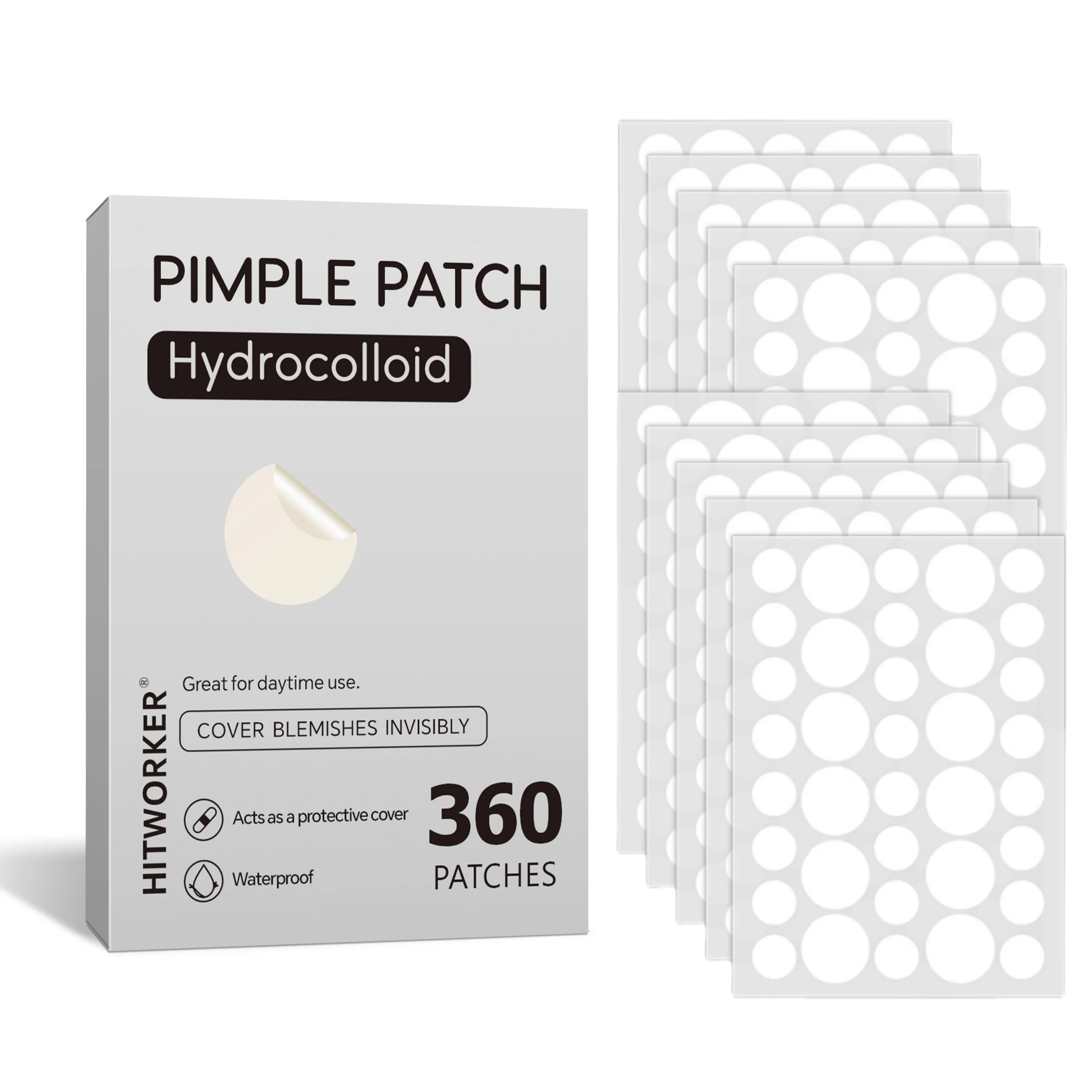 360 Parches Invisibles para el Acné Facial, Parches para el Cuidado de la Piel, Antiinflamatorios, Curativos, Absorbentes, Adhesivos para Cubrir el Acné