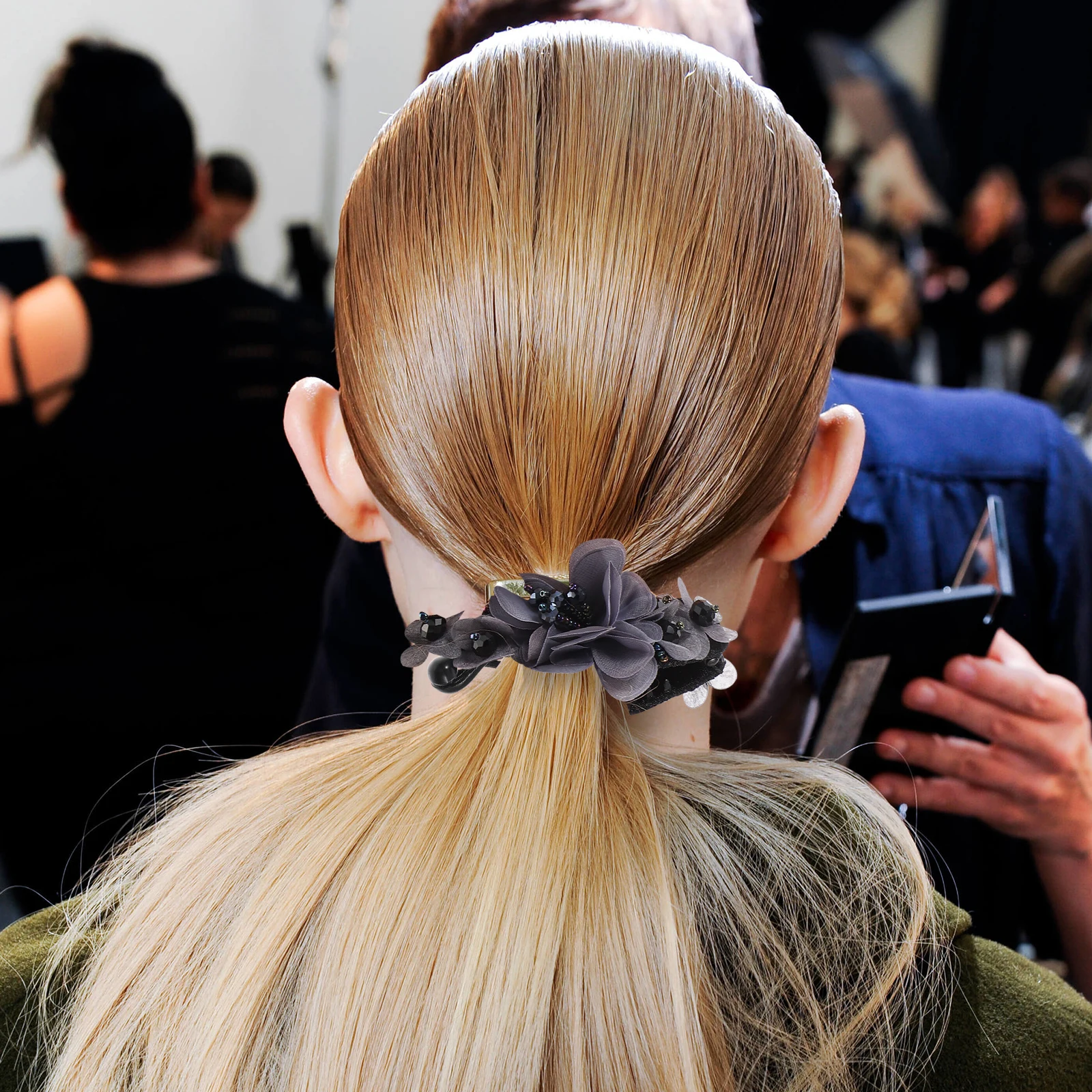 

Смола Updo Зажим для хвоста Коготь Коготь Длинные аксессуары для волос Цветочный дизайн Длинная заколка для волос Прочный и удобный