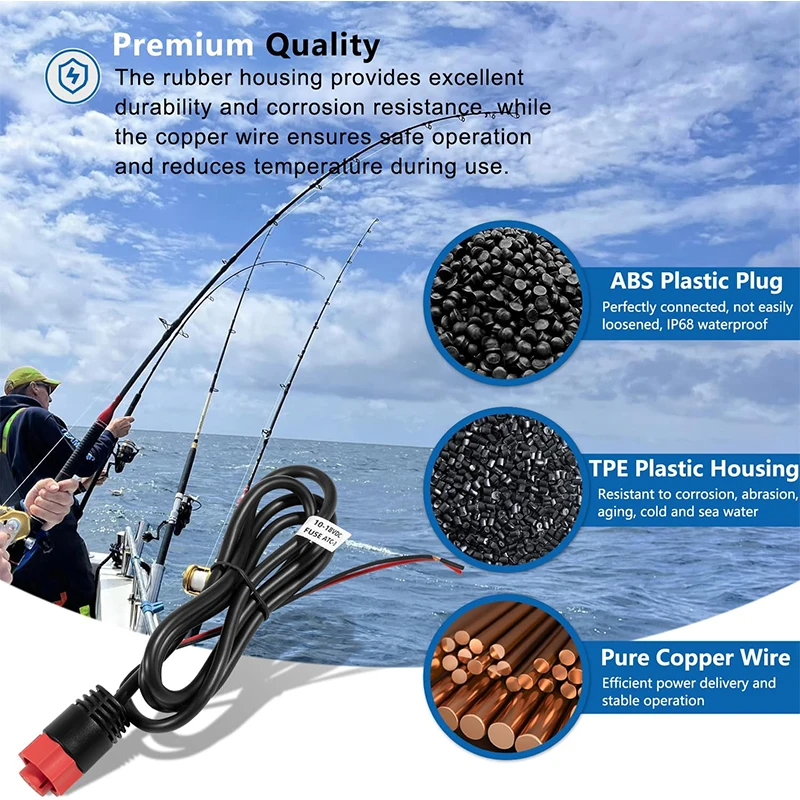 000-14041-001 Zamiennik kabla zasilającego HDS/Elite/Hook, 3 stopy, 2-przewodowe zasilanie tylko pasuje do Lowrance HDS, Elite FS, Elite Ti2, hak
