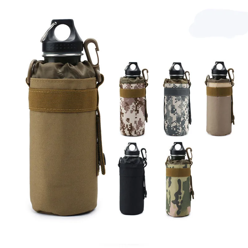 Water Bottle Bag Outdoor Camping Hiking Drawstring Water Bottle Holder Multifunction Bottle Pouch Hydration Backpack