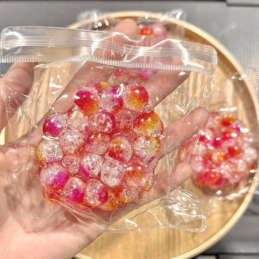 Squishy Colored Beads Stress Ball Sensory Toys for Adults Kids, Anxiety Relief Fidget Toys Squeeze Balls for ADHD Autism Focus